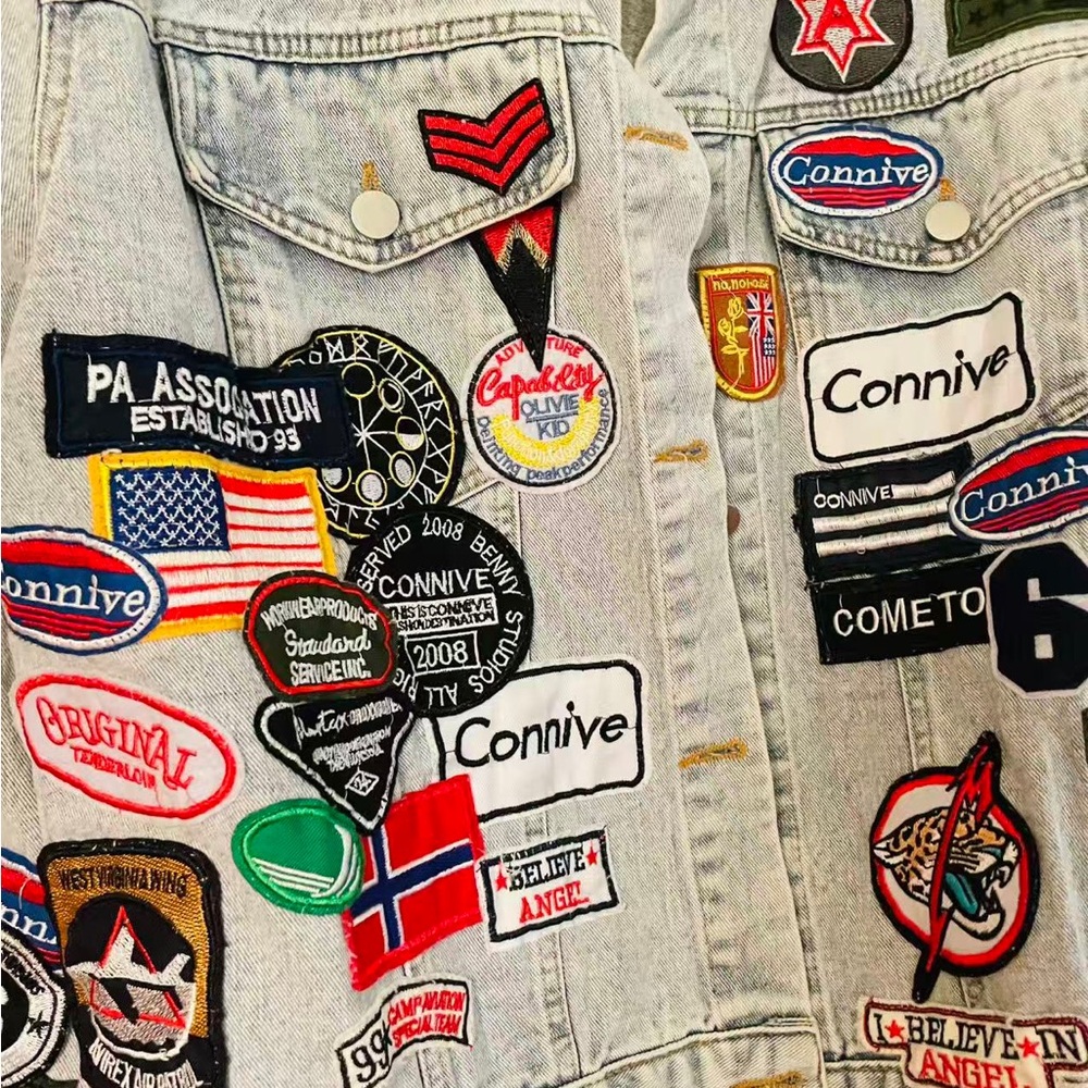 New “Street Style Denim Jacket | Patchwork Badge … - image 4